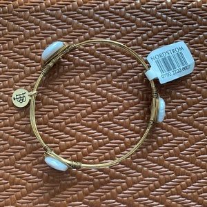 NWT bourbon and bow ties pearl bangle bracelet